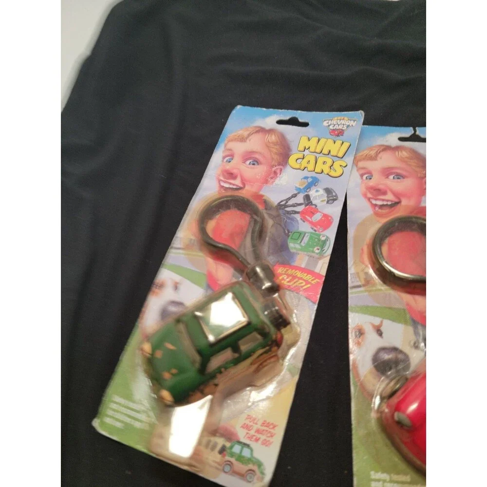 New/Still Sealed Chevron Mini Cars w/Removeable Clip Pull Back Start